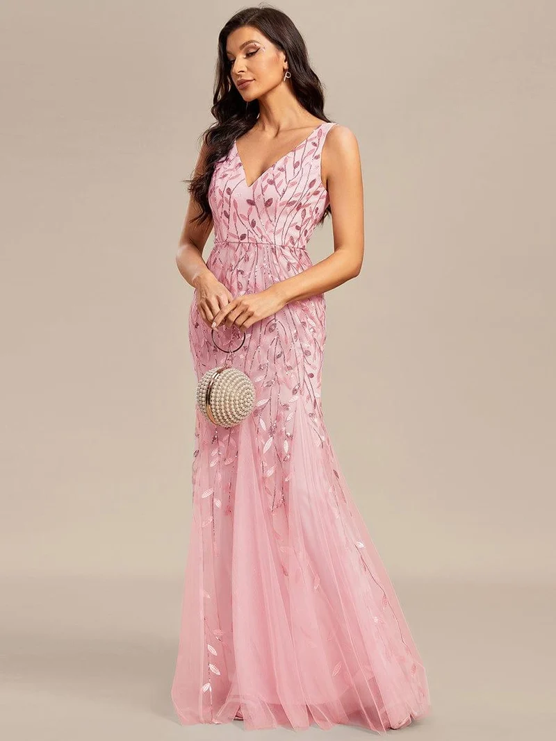 ever ORIEL|Robe de soirée Sexy Longue belle à double col en V pour femmes