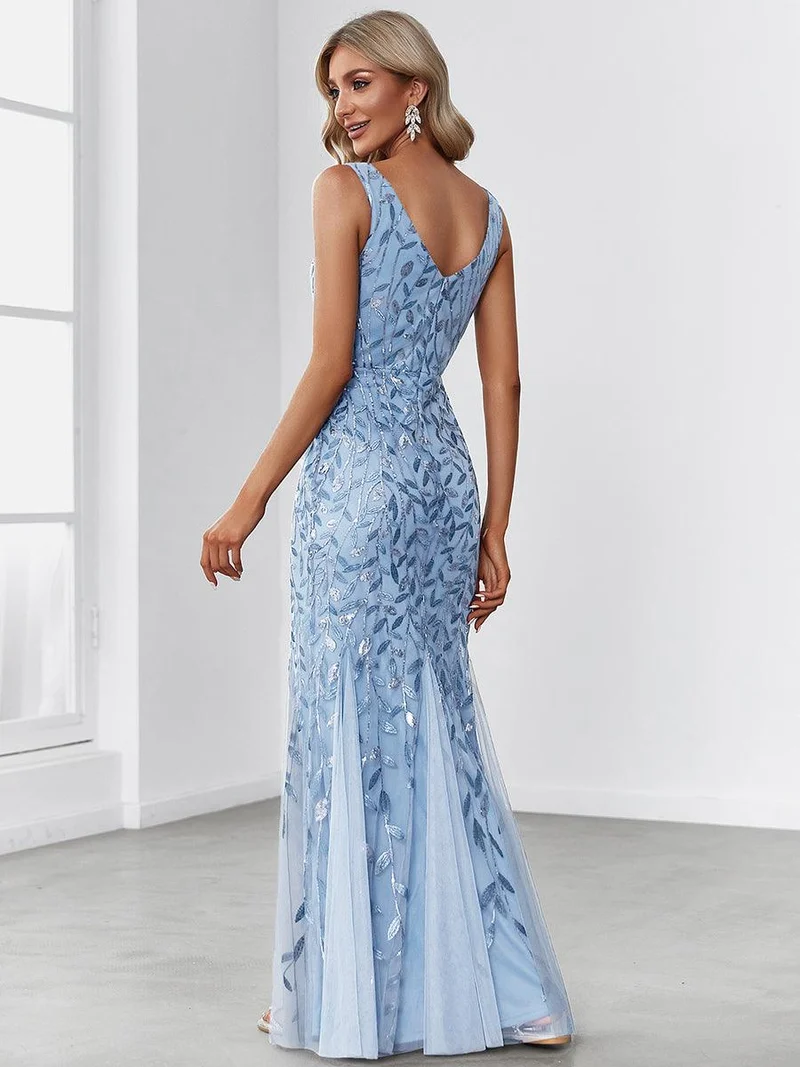 ever ORIEL|Robe de soirée Sexy Longue belle à double col en V pour femmes