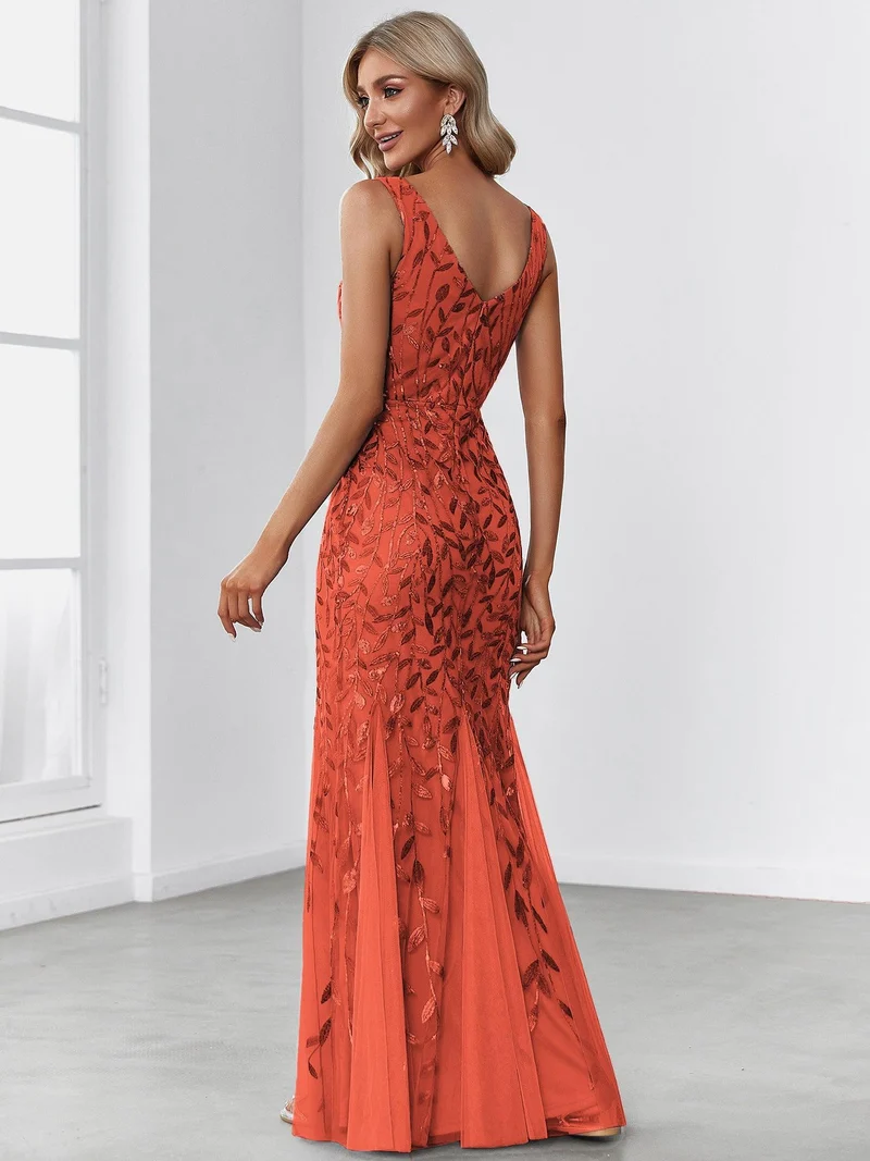 ever ORIEL|Robe de soirée Sexy Longue belle à double col en V pour femmes
