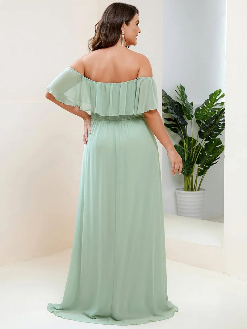 ever ÉMILE|Robe demoiselle d'honneur magnifique longue fendue à épaules dénudées