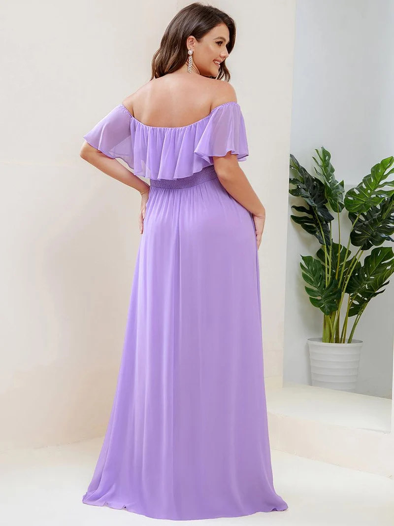 ever ÉMILE|Robe demoiselle d'honneur magnifique longue fendue à épaules dénudées