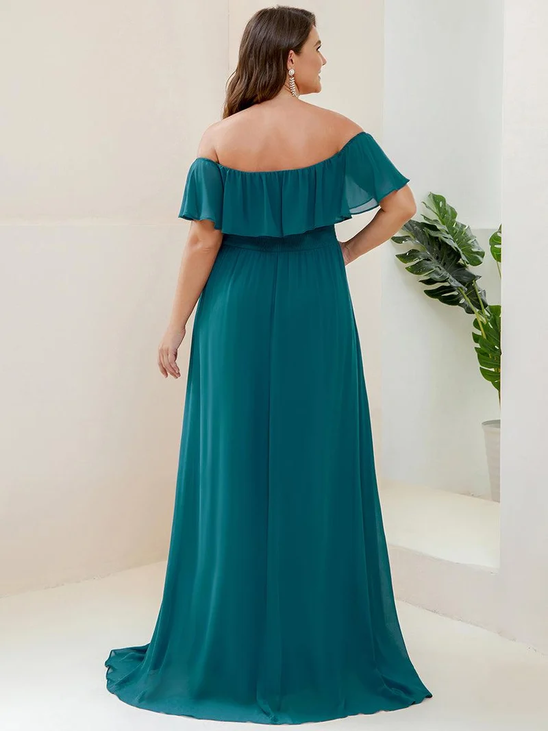ever ÉMILE|Robe demoiselle d'honneur magnifique longue fendue à épaules dénudées