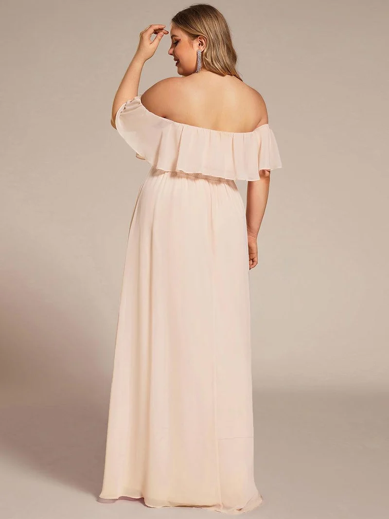 ever ÉMILE|Robe demoiselle d'honneur magnifique longue fendue à épaules dénudées