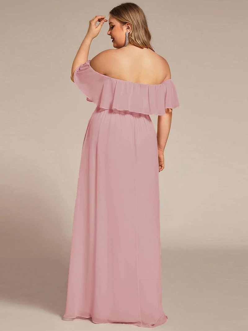 ever ÉMILE|Robe demoiselle d'honneur magnifique longue fendue à épaules dénudées
