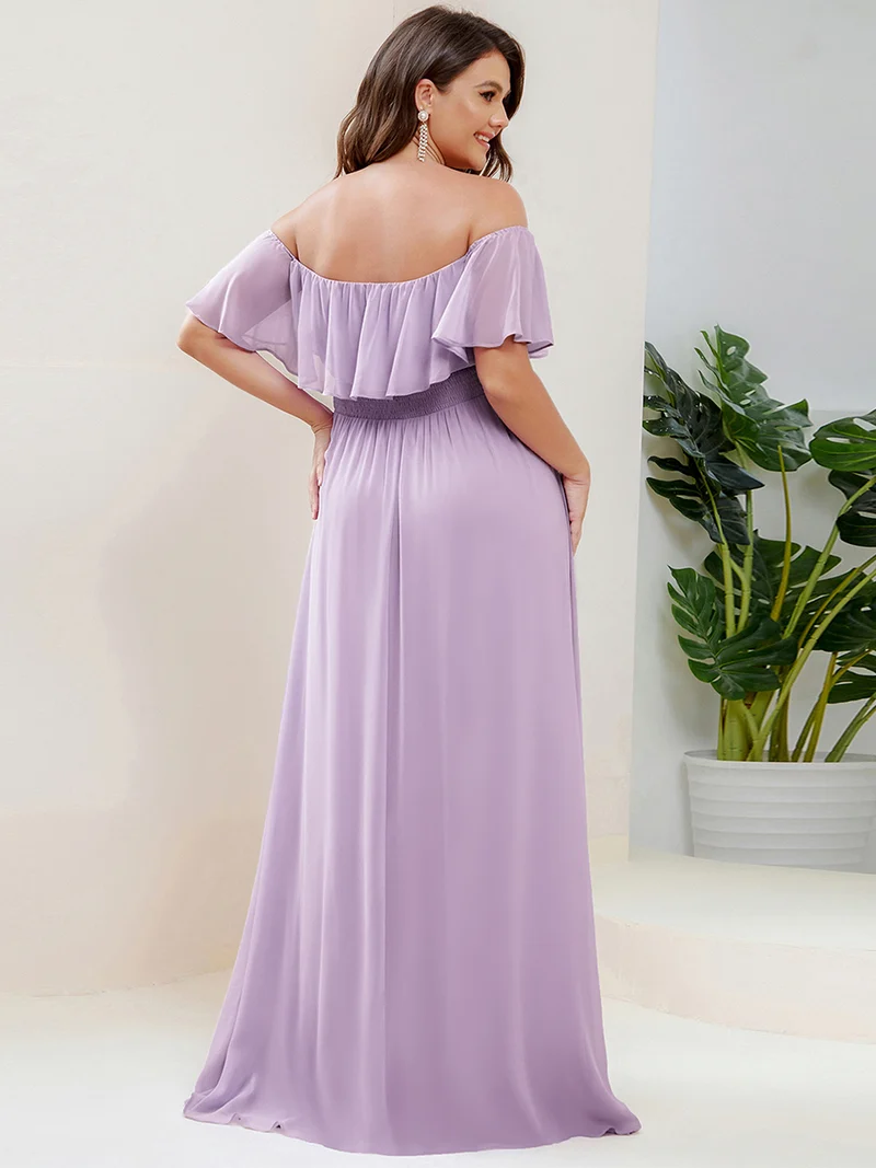 ever ÉMILE|Robe demoiselle d'honneur magnifique longue fendue à épaules dénudées