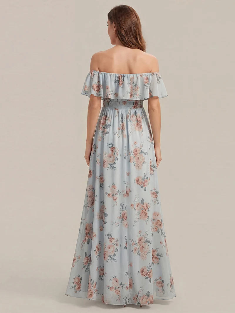 ever ÉMILE|Robe demoiselle d'honneur magnifique longue fendue à épaules dénudées