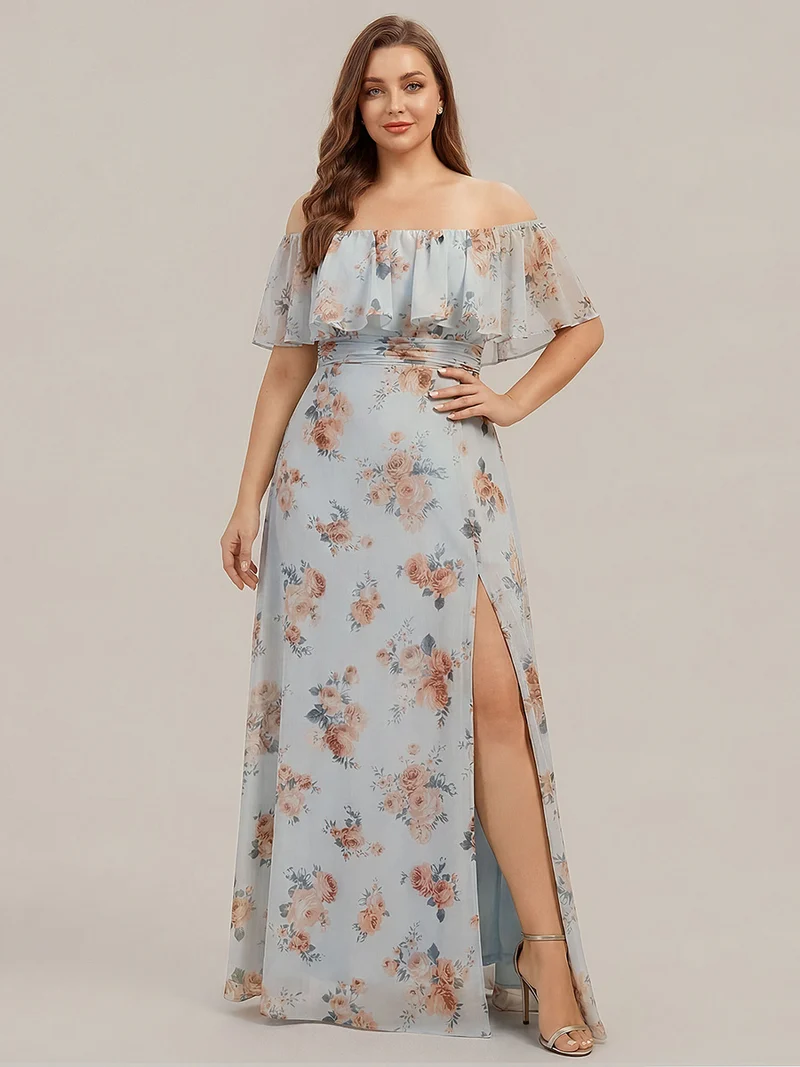 ever ÉMILE|Robe demoiselle d'honneur magnifique longue fendue à épaules dénudées