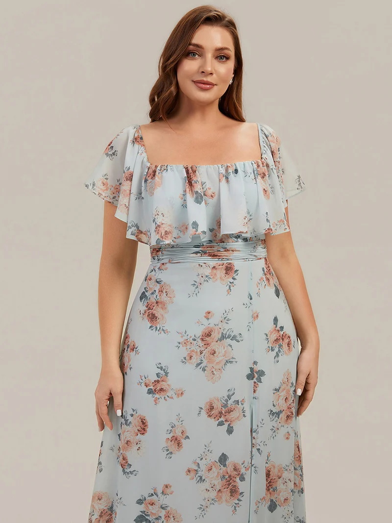 ever ÉMILE|Robe demoiselle d'honneur magnifique longue fendue à épaules dénudées