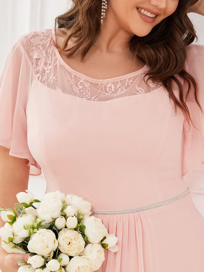 Robe mi-longue trapèze décontractée à encolure bateau pour femmes de grande taille avec ourlets asymétriques(Vente finale)