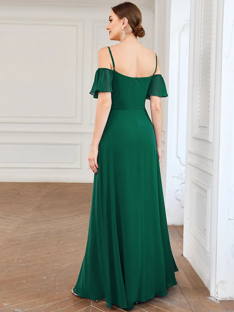ever REYA|Robe de soirée Fendue à épaules dénudées Encolure en V