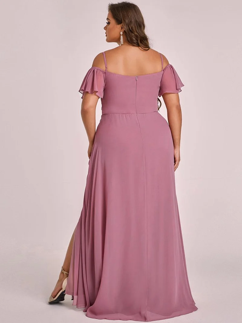 ever REYA|Robe de soirée Fendue à épaules dénudées Encolure en V