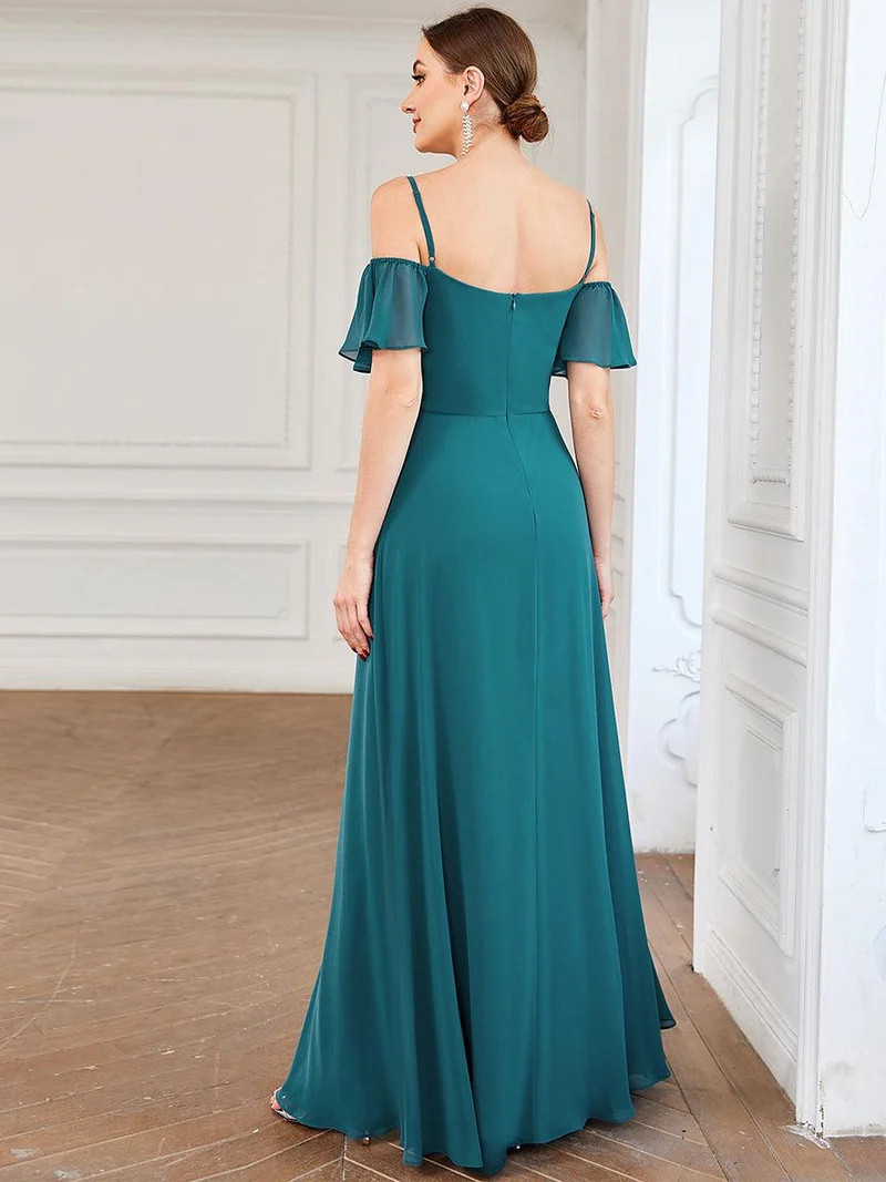 ever REYA|Robe de soirée Fendue à épaules dénudées Encolure en V