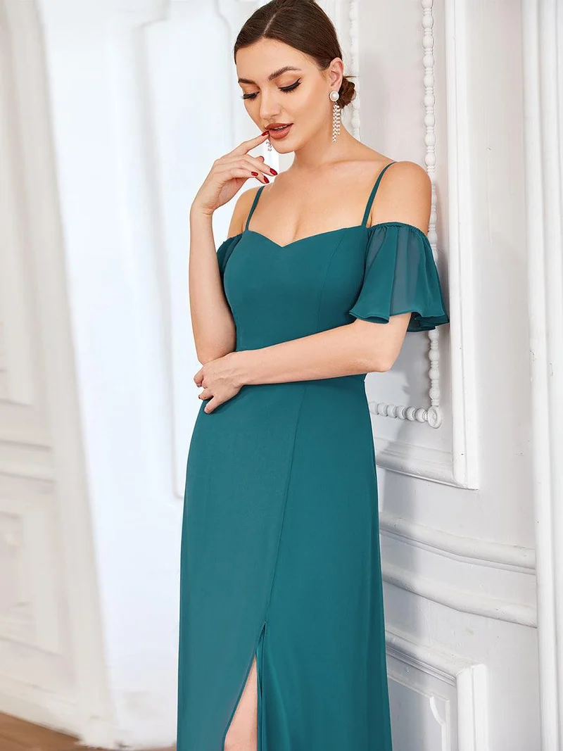 ever REYA|Robe de soirée Fendue à épaules dénudées Encolure en V