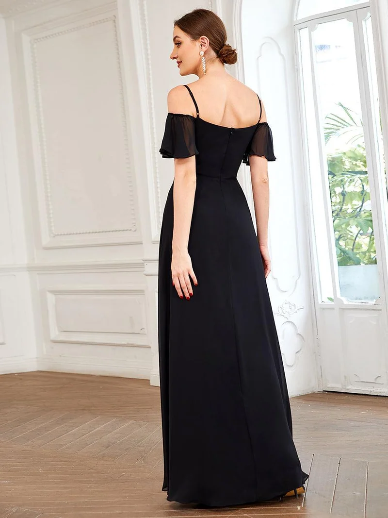 ever REYA|Robe de soirée Fendue à épaules dénudées Encolure en V