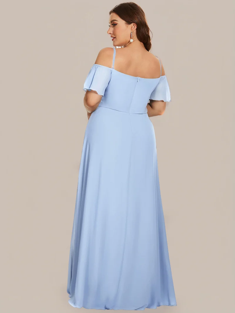 ever REYA|Robe de soirée Fendue à épaules dénudées Encolure en V