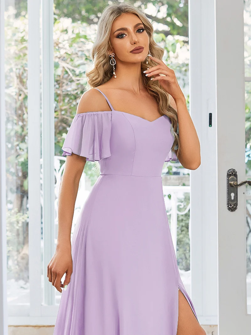 ever REYA|Robe de soirée Fendue à épaules dénudées Encolure en V