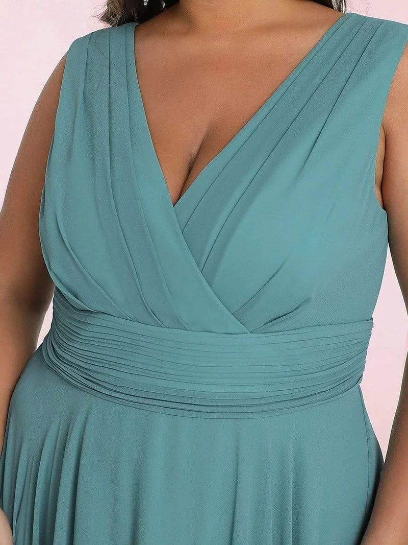 ever ELORA|Robe de demoiselle d'honneur grande taille en mousseline à ourlet asymétrique longueur genou