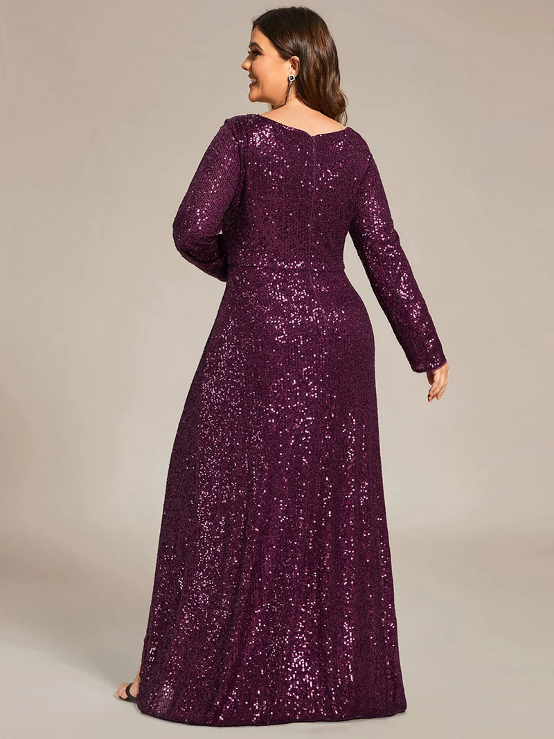 pretty SYREN|Robe de soirée à manches longues et à sequins(Vente Finale)