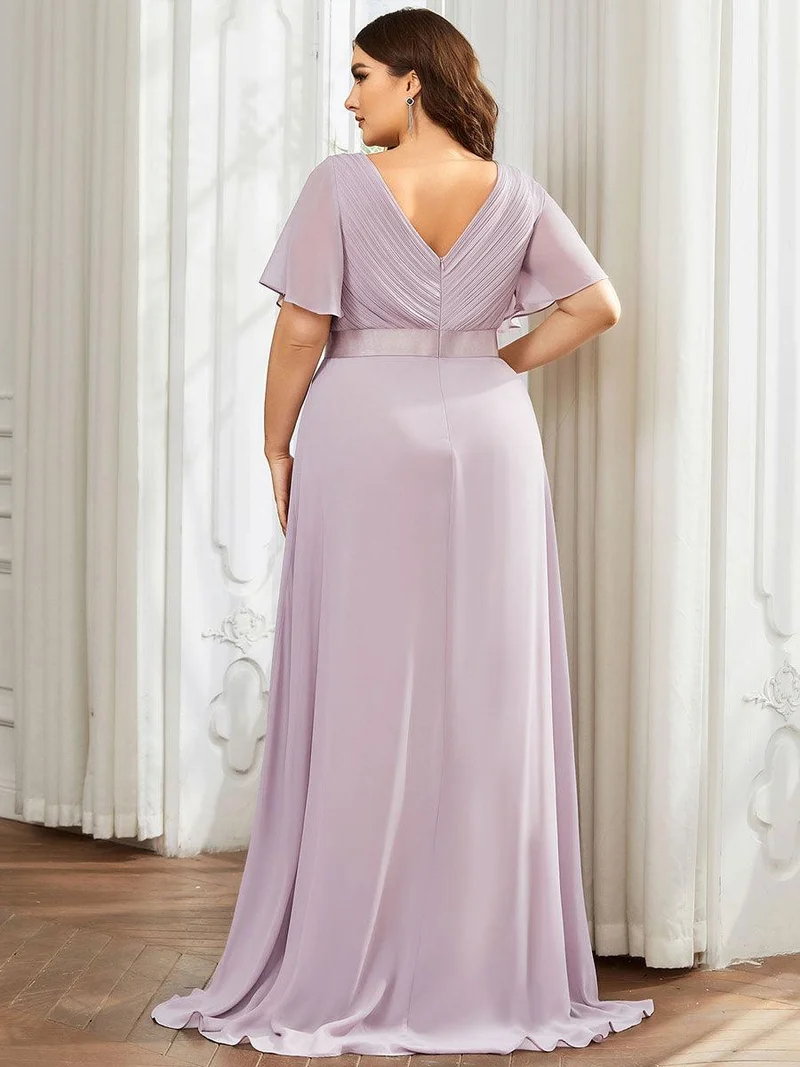 pretty MONICA|Robe demoiselle d'honneur grande taille empire avec manches flottantes