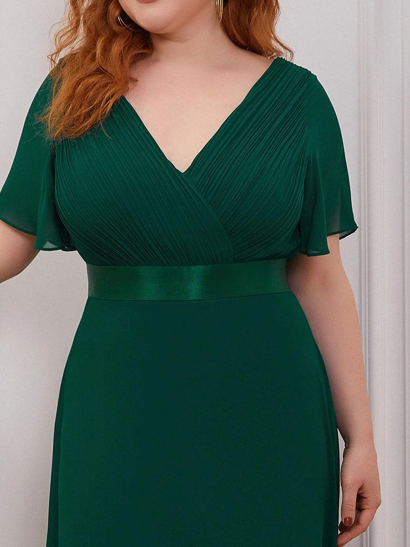 pretty MONICA|Robe demoiselle d'honneur grande taille empire avec manches flottantes