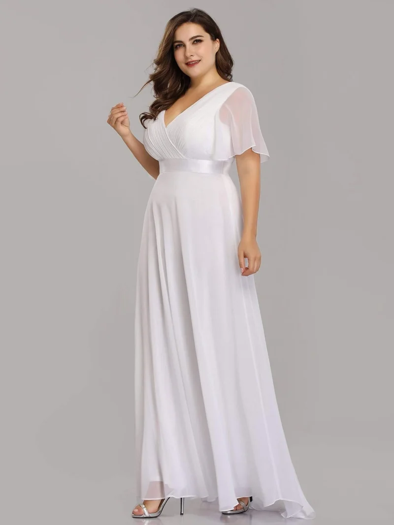 pretty MONICA|Robe demoiselle d'honneur grande taille empire avec manches flottantes