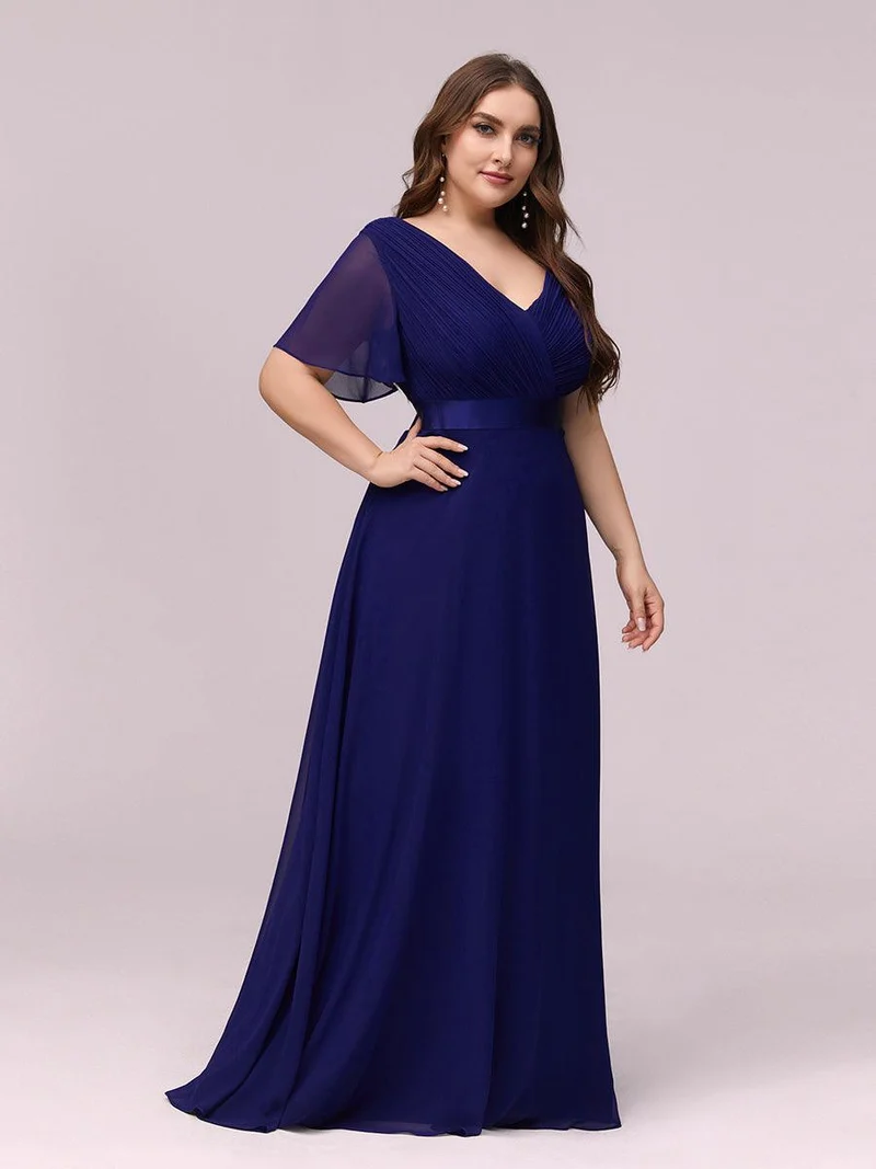 pretty MONICA|Robe demoiselle d'honneur grande taille empire avec manches flottantes