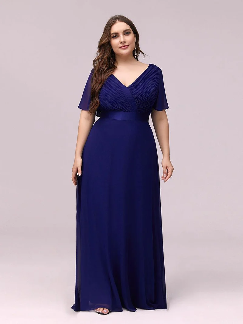 pretty MONICA|Robe demoiselle d'honneur grande taille empire avec manches flottantes
