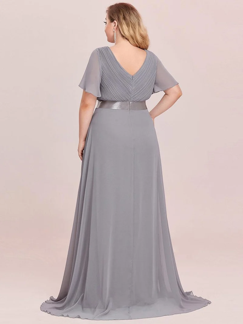 pretty MONICA|Robe demoiselle d'honneur grande taille empire avec manches flottantes