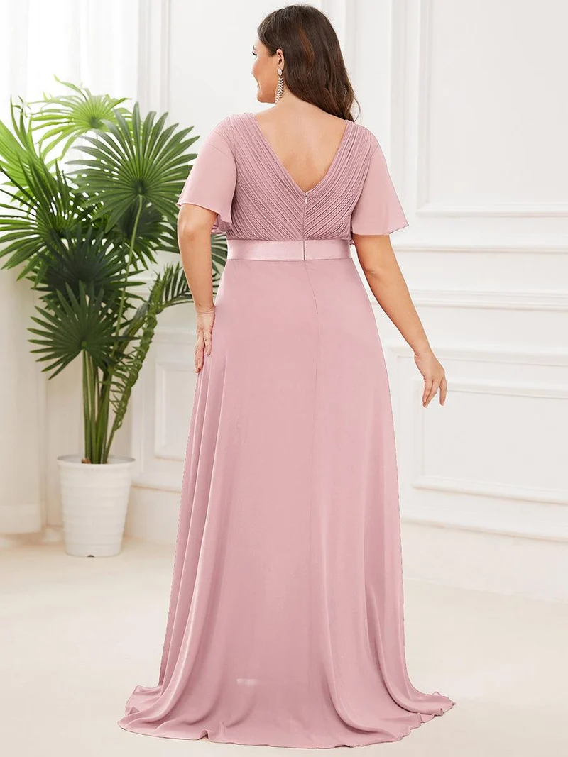 pretty MONICA|Robe demoiselle d'honneur grande taille empire avec manches flottantes
