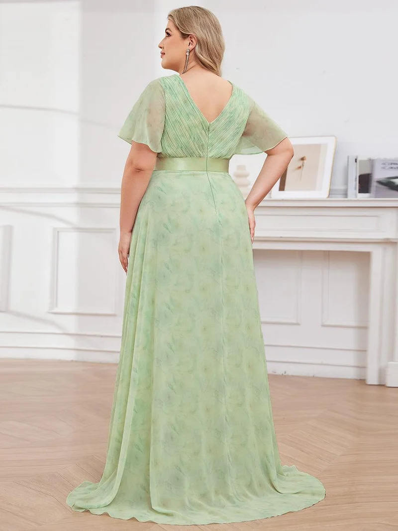 pretty MONICA|Robe demoiselle d'honneur grande taille empire avec manches flottantes