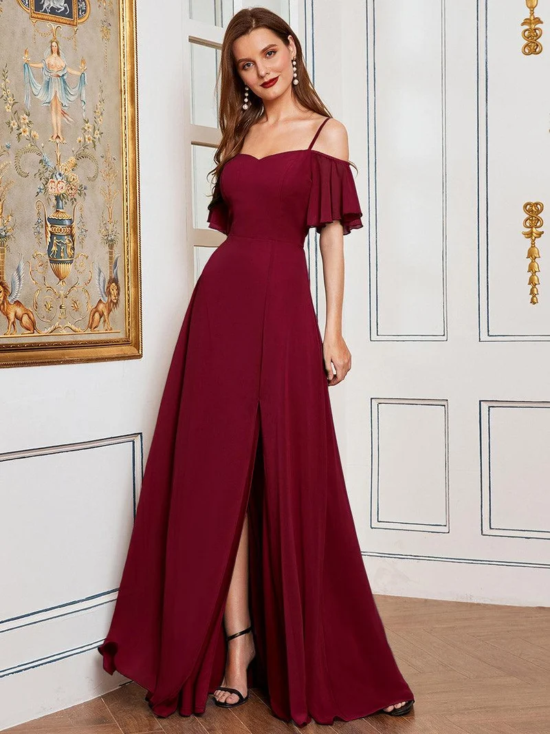 ever REYA|Robe Demoiselle d'Honneur sexy à épaules dénudées et à encolure en V