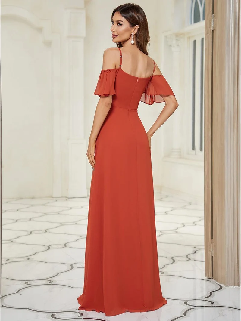 ever REYA|Robe Demoiselle d'Honneur sexy à épaules dénudées et à encolure en V