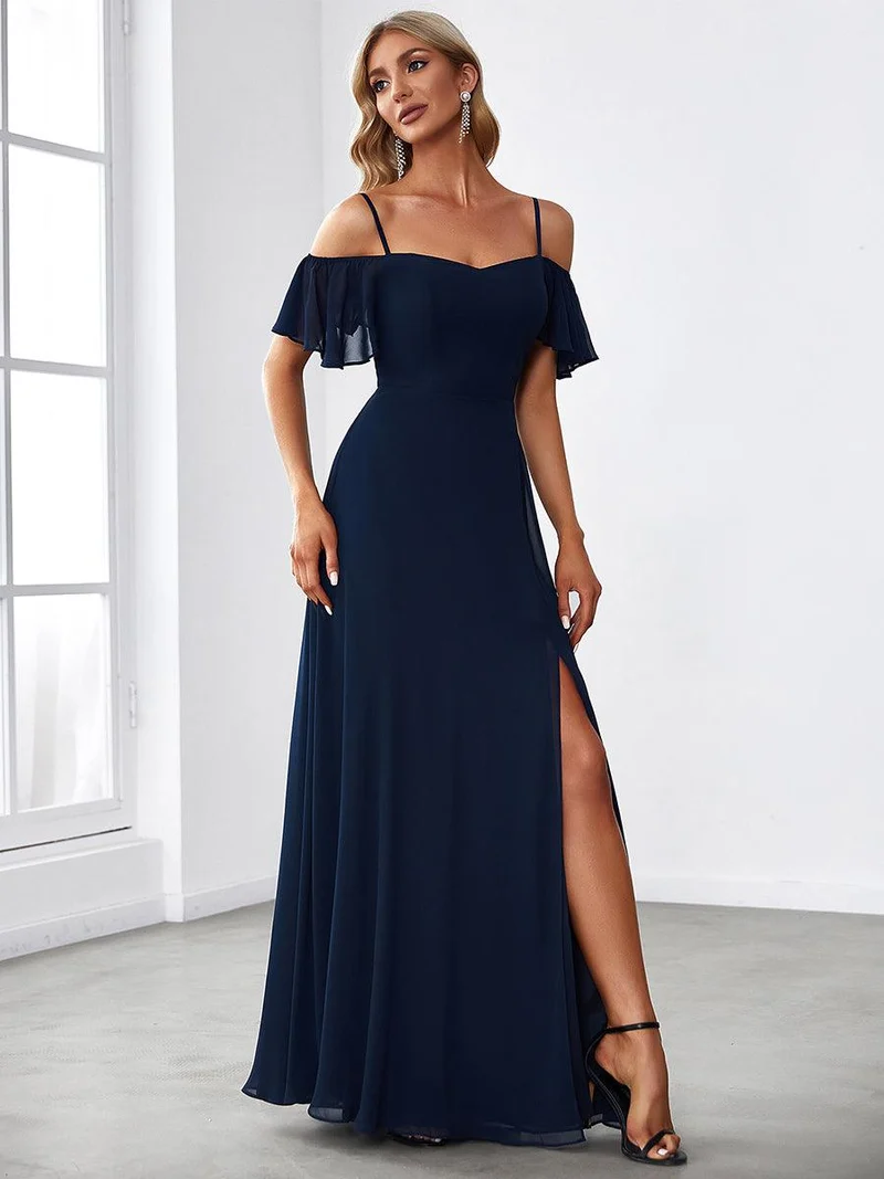 ever REYA|Robe Demoiselle d'Honneur sexy à épaules dénudées et à encolure en V