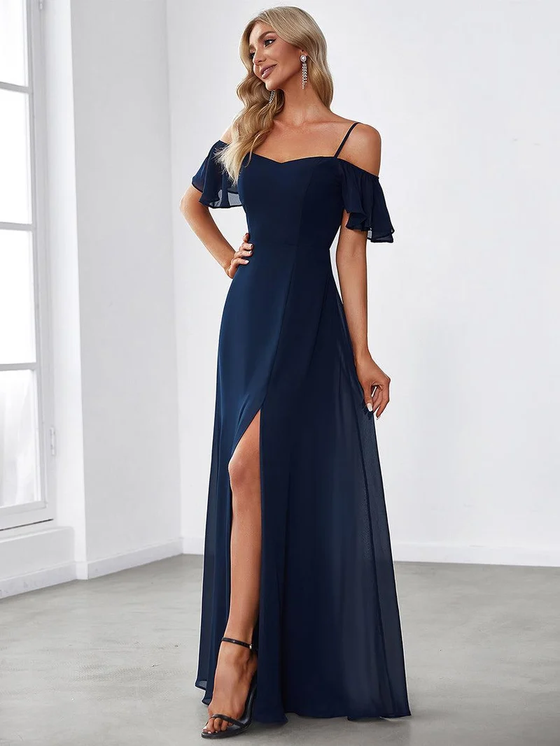 ever REYA|Robe Demoiselle d'Honneur sexy à épaules dénudées et à encolure en V