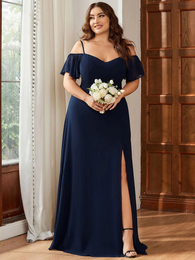 ever REYA|Robe Demoiselle d'Honneur sexy à épaules dénudées et à encolure en V