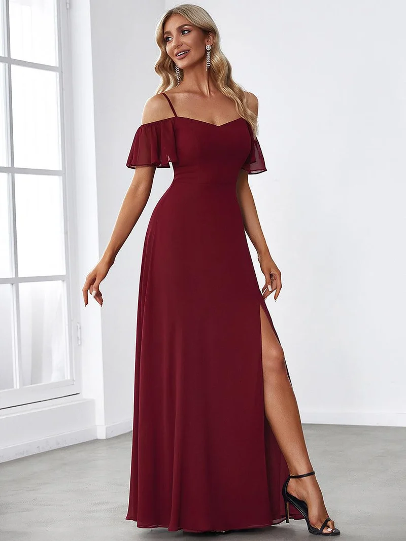 ever REYA|Robe Demoiselle d'Honneur sexy à épaules dénudées et à encolure en V