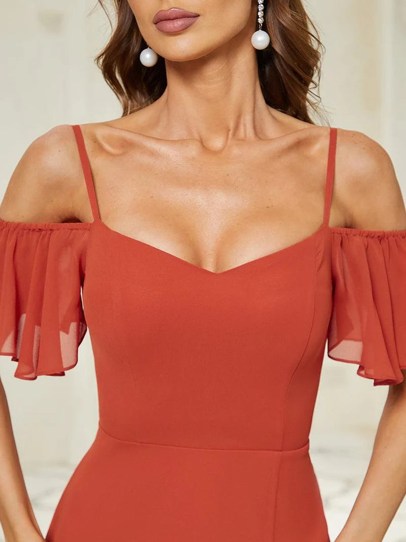 ever REYA|Robe Demoiselle d'Honneur sexy à épaules dénudées et à encolure en V