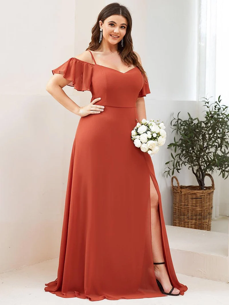 ever REYA|Robe Demoiselle d'Honneur sexy à épaules dénudées et à encolure en V