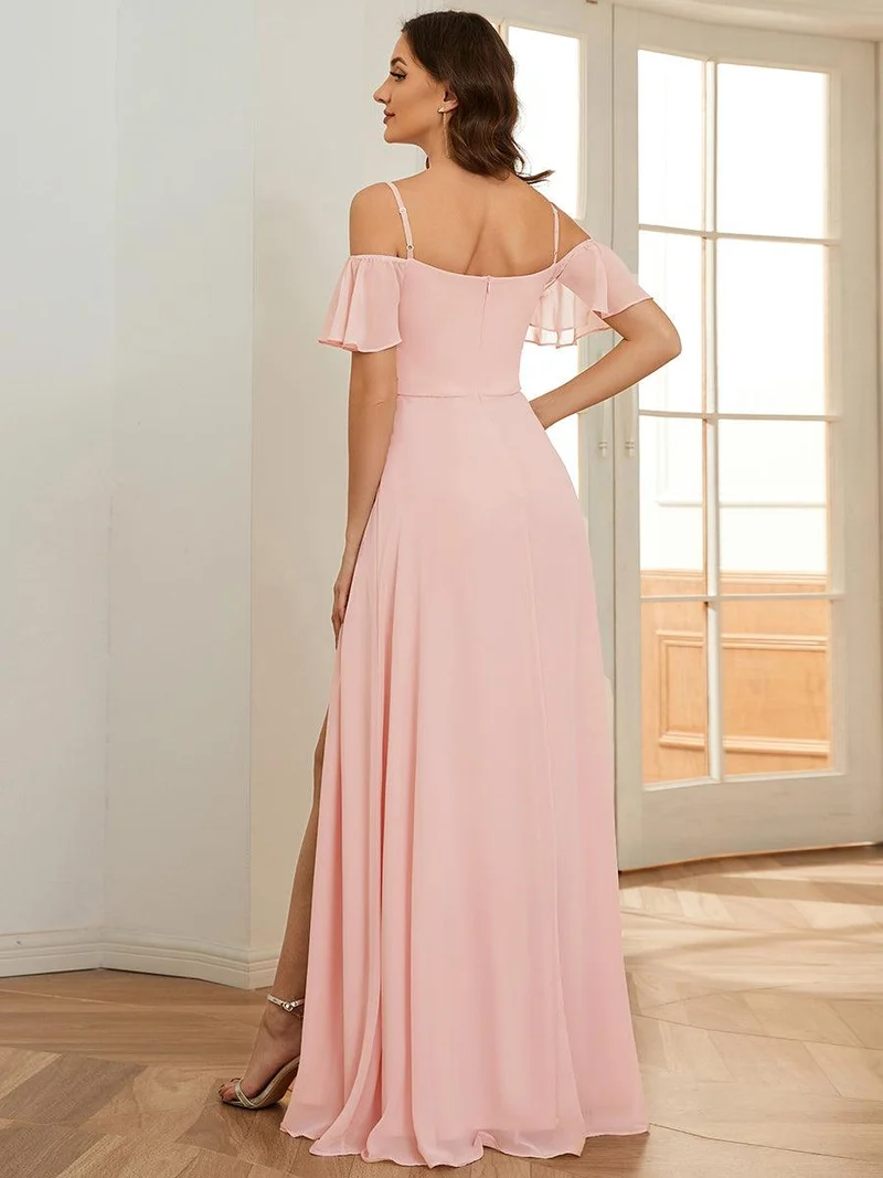 ever REYA|Robe Demoiselle d'Honneur sexy à épaules dénudées et à encolure en V