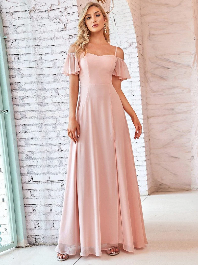 ever REYA|Robe Demoiselle d'Honneur sexy à épaules dénudées et à encolure en V