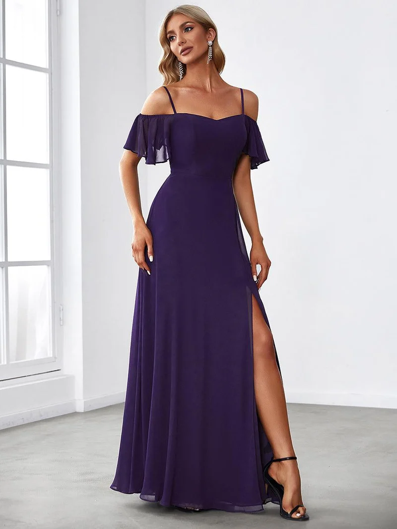 ever REYA|Robe Demoiselle d'Honneur sexy à épaules dénudées et à encolure en V