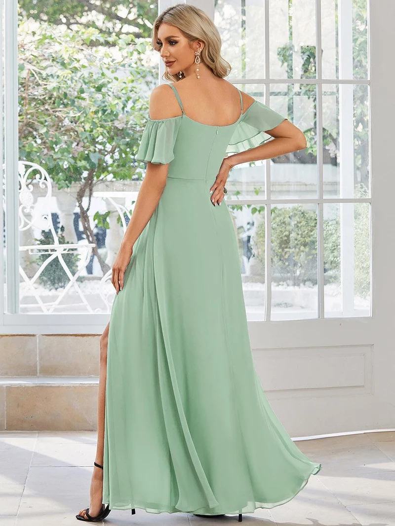 ever REYA|Robe Demoiselle d'Honneur sexy à épaules dénudées et à encolure en V