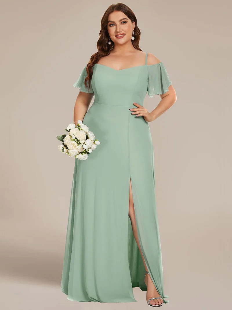 ever REYA|Robe Demoiselle d'Honneur sexy à épaules dénudées et à encolure en V