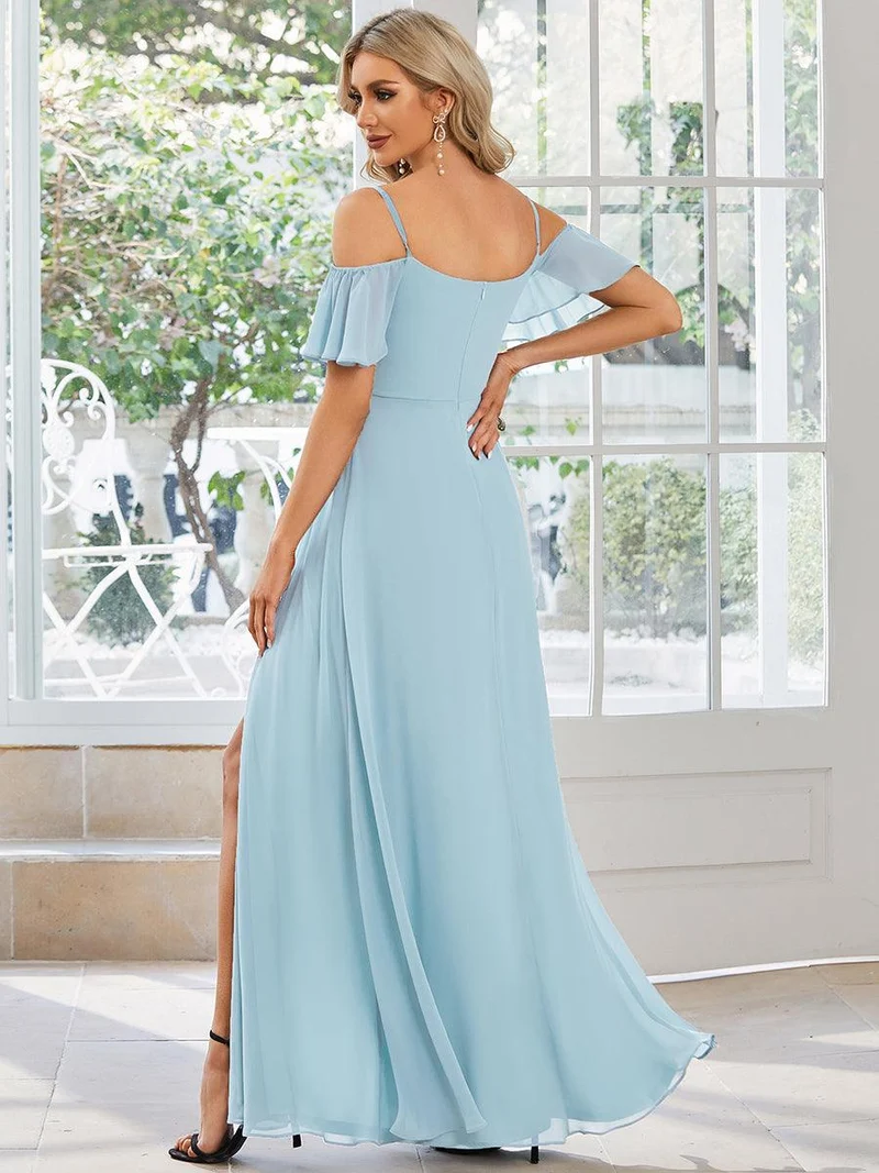 ever REYA|Robe Demoiselle d'Honneur sexy à épaules dénudées et à encolure en V