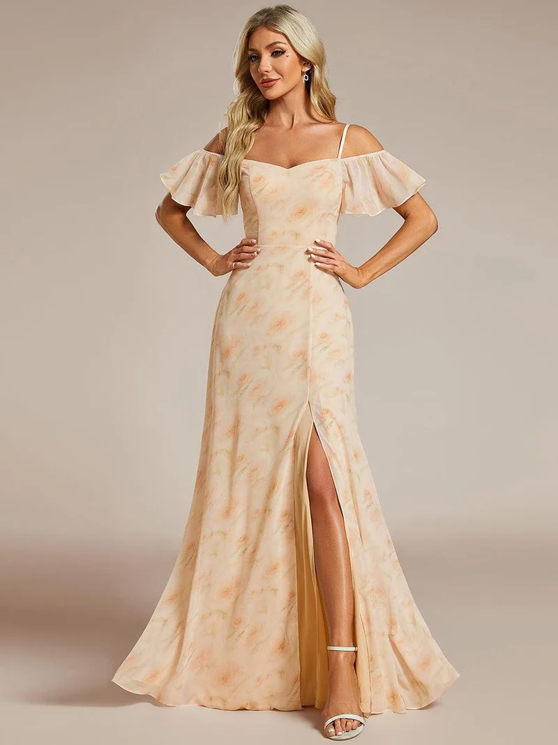 ever REYA|Robe Demoiselle d'Honneur sexy à épaules dénudées et à encolure en V