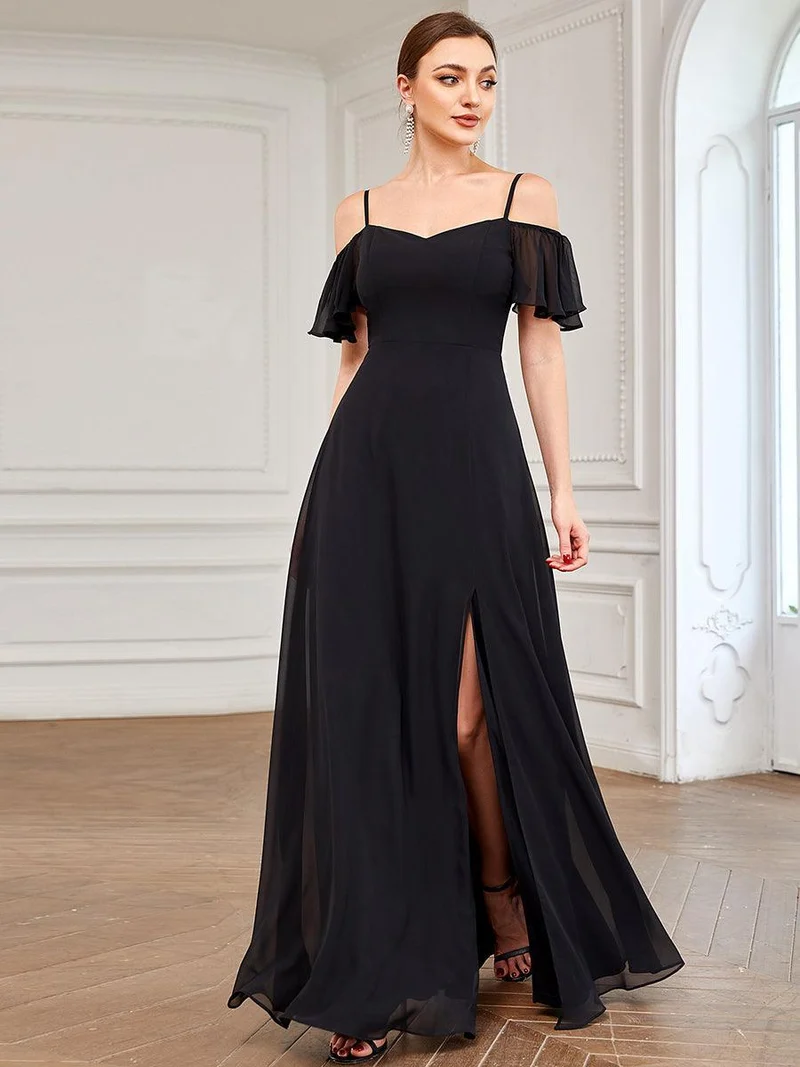 ever REYA|Robe Demoiselle d'Honneur sexy à épaules dénudées et à encolure en V