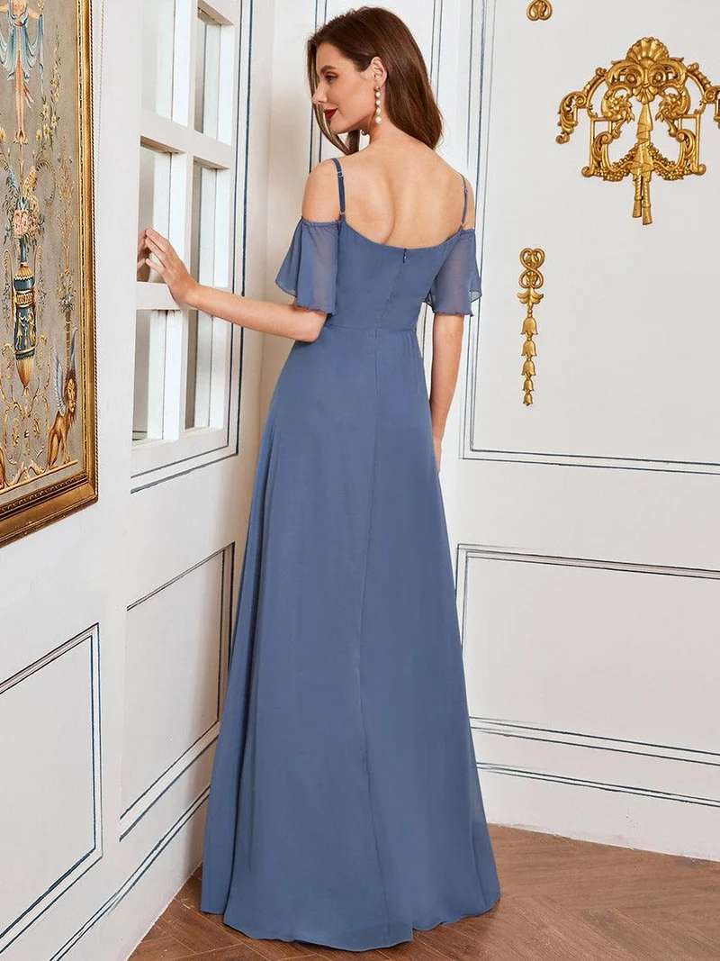 ever REYA|Robe Demoiselle d'Honneur sexy à épaules dénudées et à encolure en V