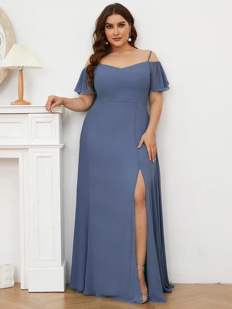 ever REYA|Robe Demoiselle d'Honneur sexy à épaules dénudées et à encolure en V