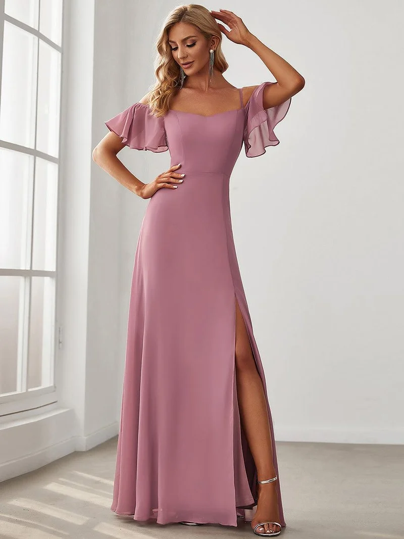 ever REYA|Robe Demoiselle d'Honneur sexy à épaules dénudées et à encolure en V
