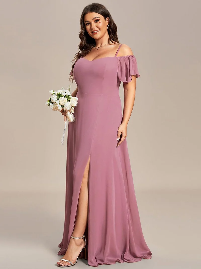 ever REYA|Robe Demoiselle d'Honneur sexy à épaules dénudées et à encolure en V